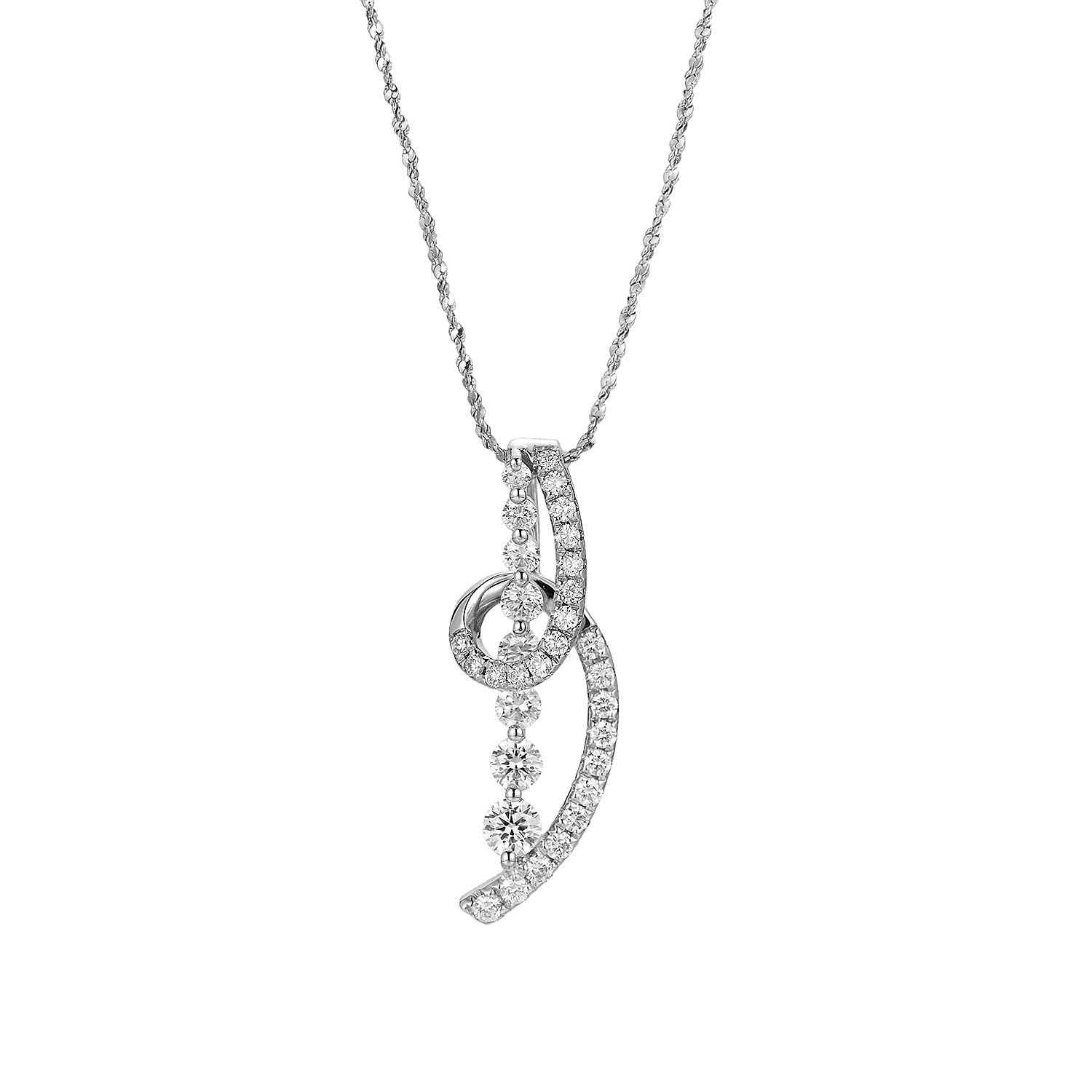 14K White/Yellow Gold Natural Diamond  Pendant MZ71481, Colour: White