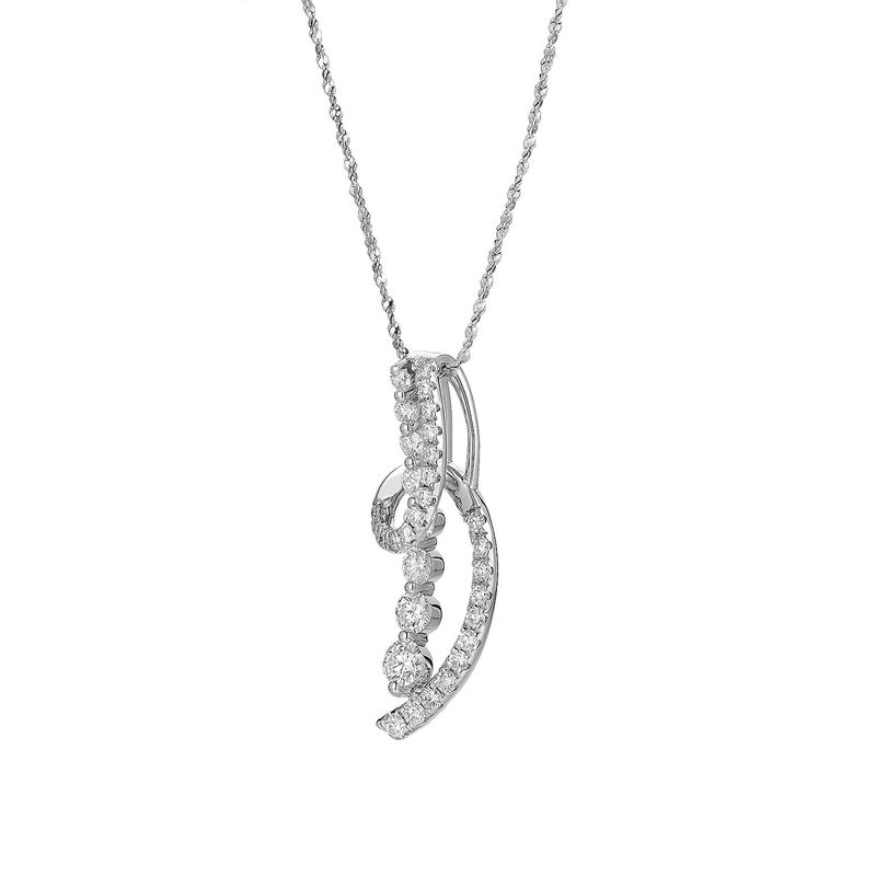 14K White/Yellow Gold Natural Diamond  Pendant MZ71481