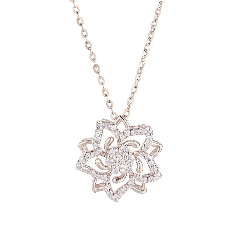 14K Rose Gold Natural Diamond  Pendant MZ61684