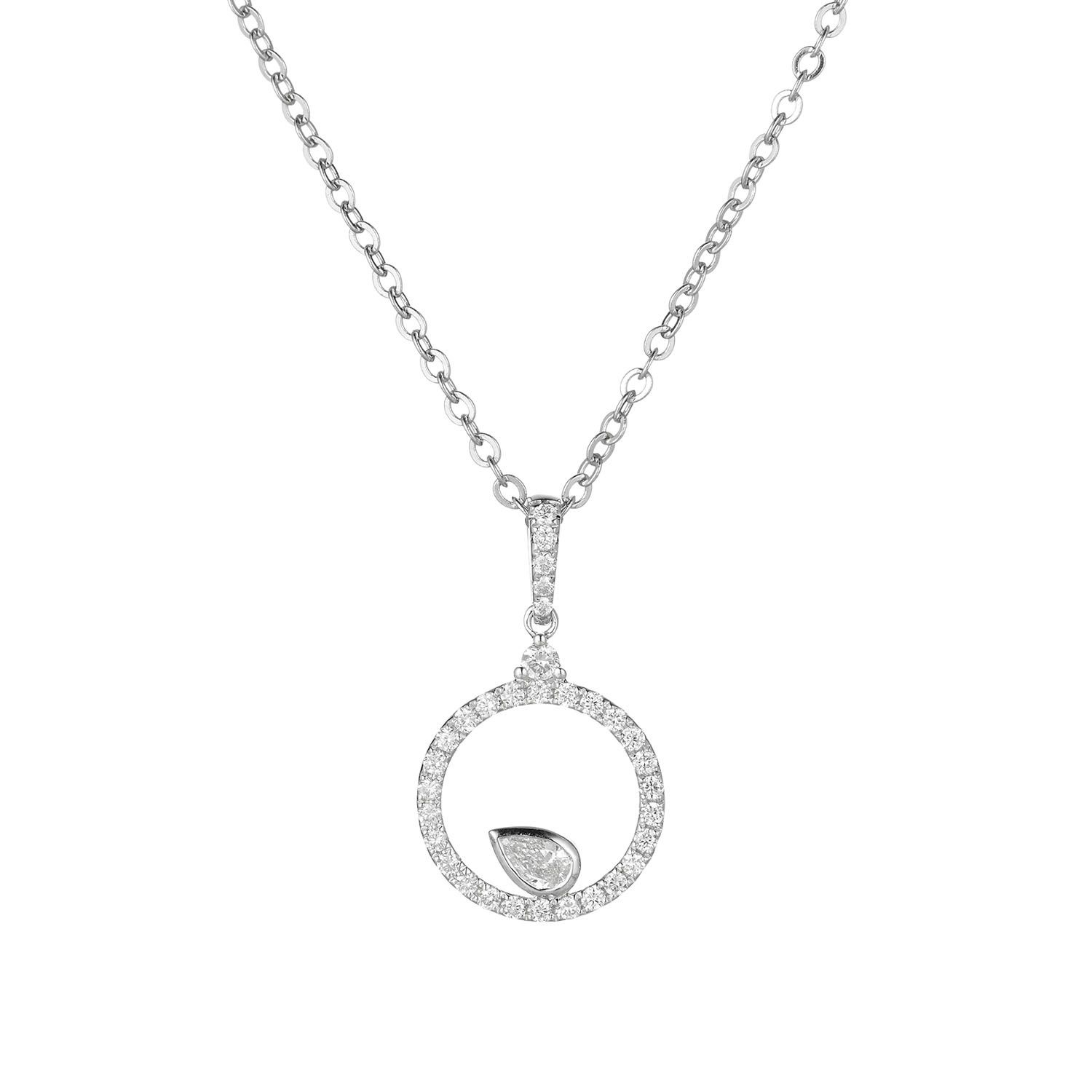14K White Gold Natural Diamond  Pendant MZ9051 Natural Diamond