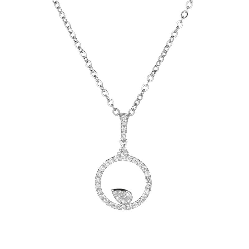 14K White Gold Natural Diamond  Pendant MZ9051 Natural Diamond
