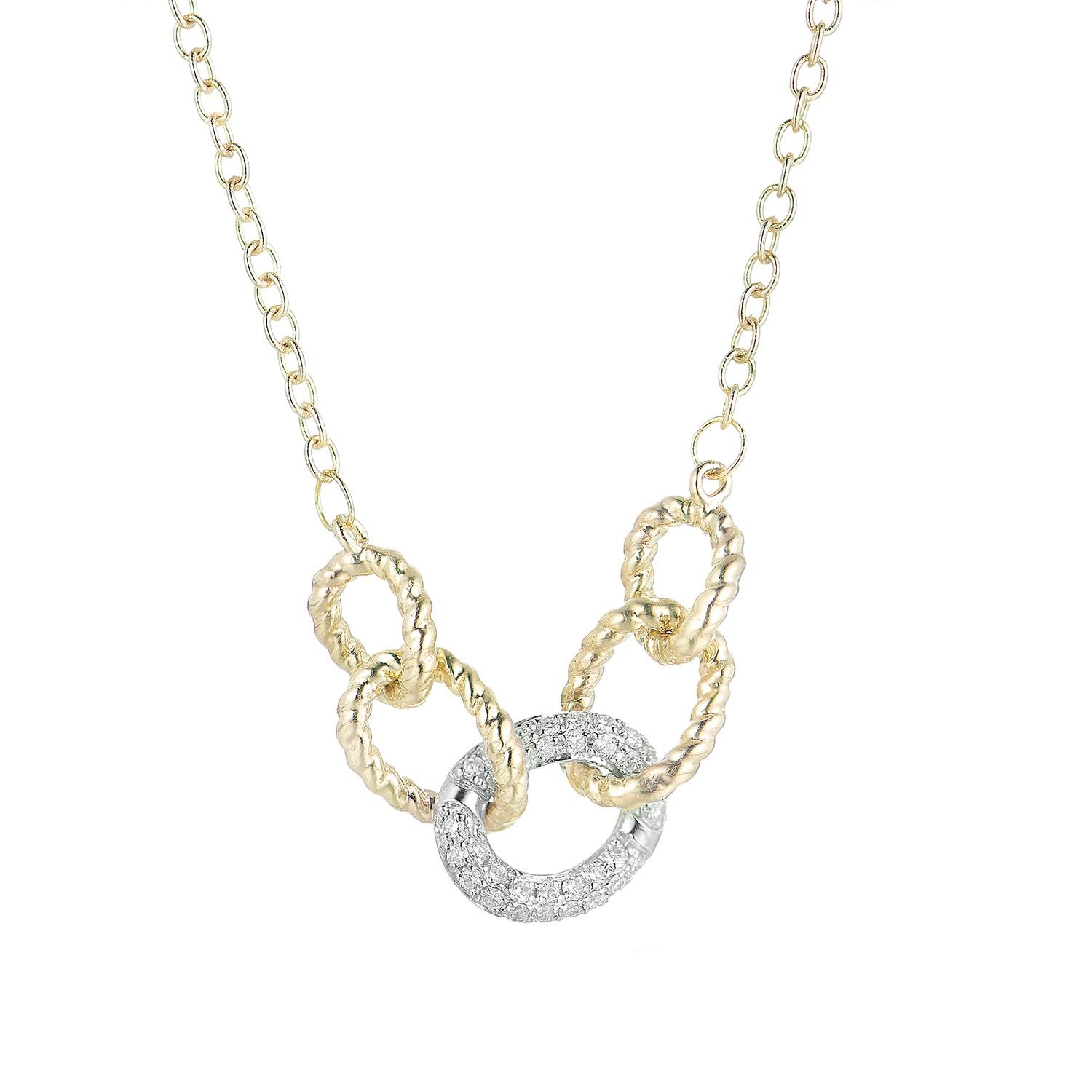 14K Yellow Gold 14K White Gold Natural Diamond  Pendant MZ61435 Natural Diamond