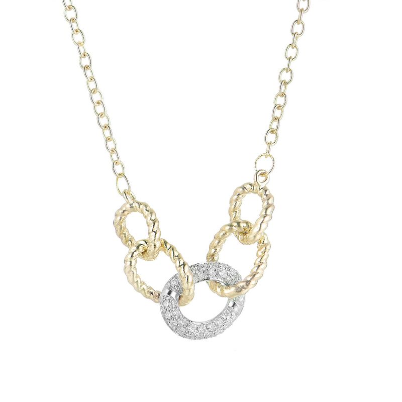 14K Yellow Gold 14K White Gold Natural Diamond  Pendant MZ61435 Natural Diamond