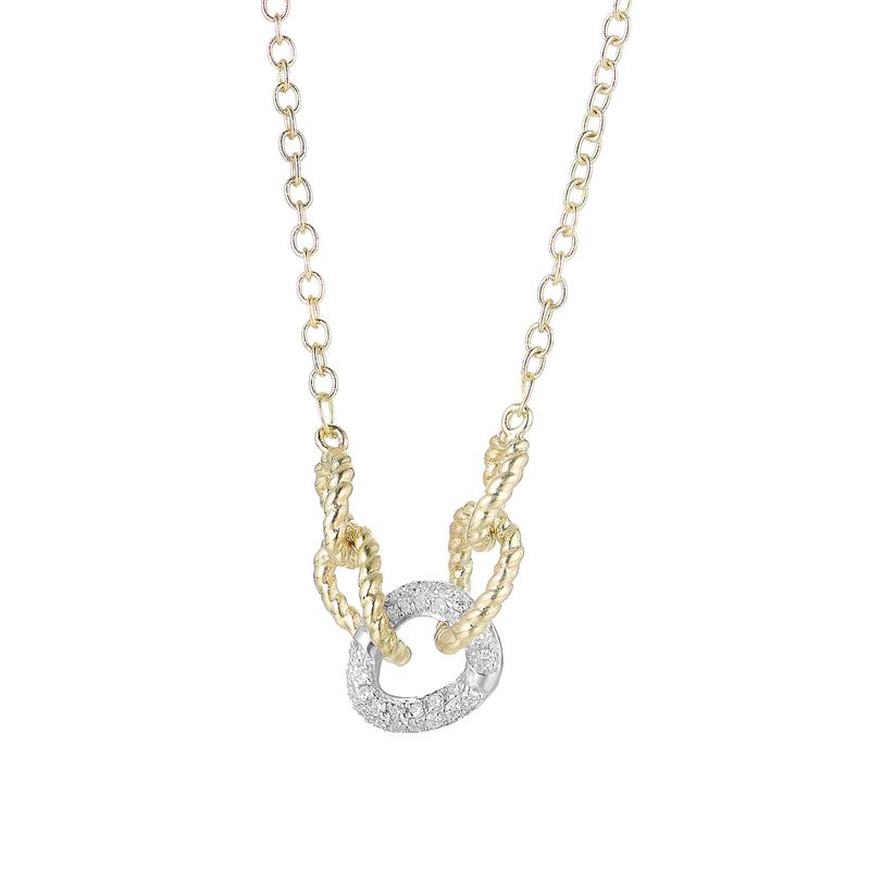 14K Yellow Gold 14K White Gold Natural Diamond  Pendant MZ61435 Natural Diamond