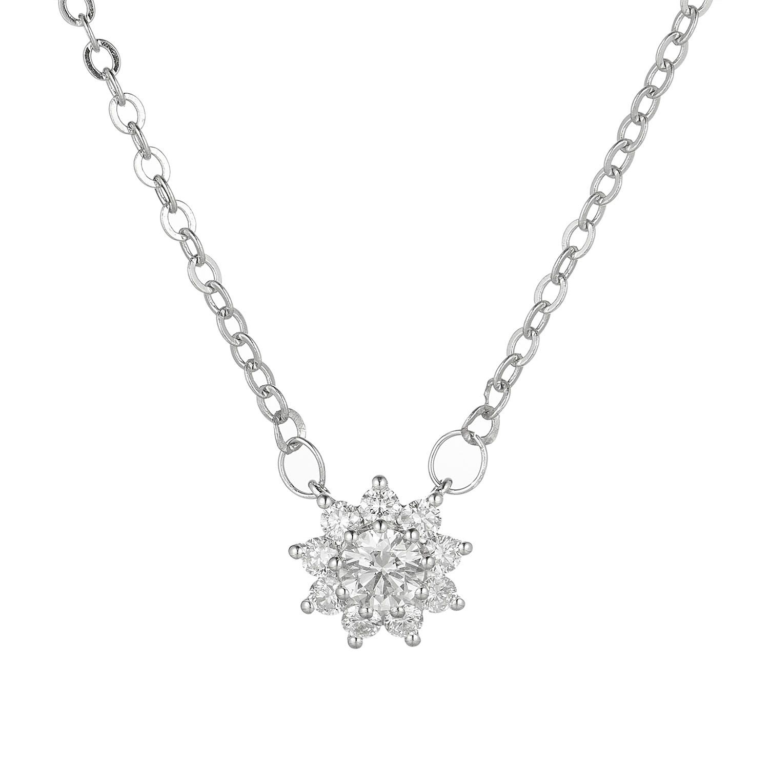 14K White Gold Natural Diamond  Pendant MZ7605 Natural Diamond