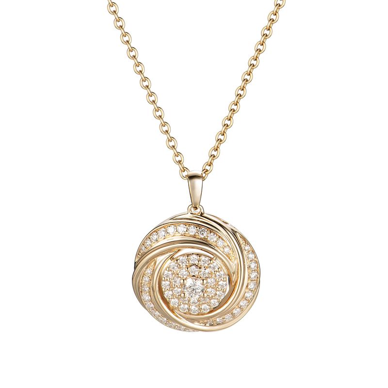 14K Yellow Gold Natural Diamond  Pendant MZ7895 Natural Diamond