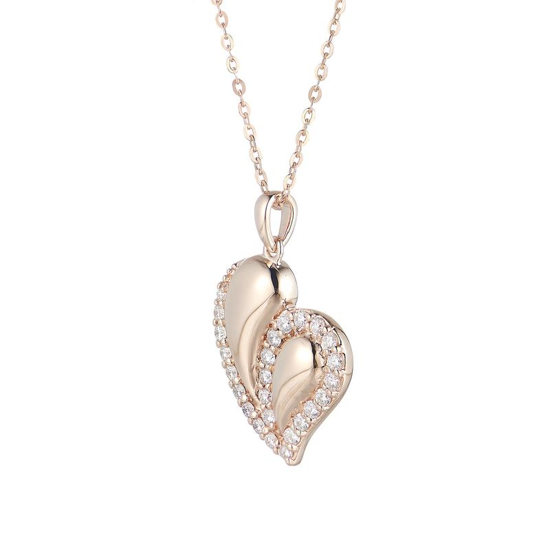 14K Rose Gold Natural Diamond  Pendant MZ61696