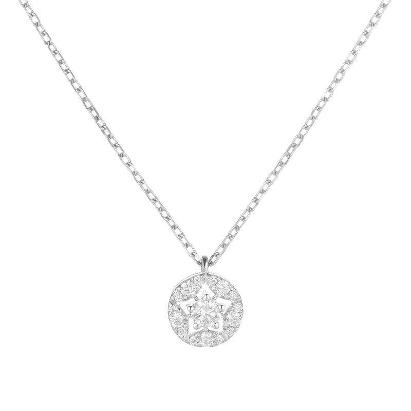 14K Whtie Gold Natural Diamond  Pendant MZ9048 Natural Diamond