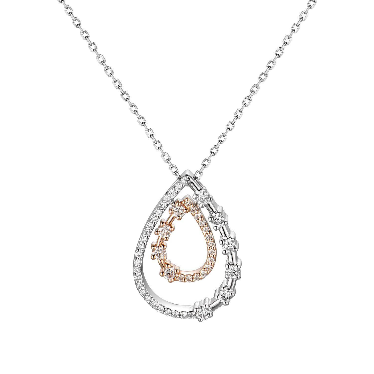 14K White Gold 14K Rose Gold Natural Diamond  Pendant MZ61222 Natural Diamond