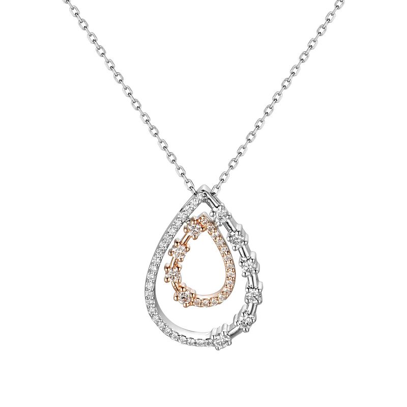 14K White Gold 14K Rose Gold Natural Diamond  Pendant MZ61222 Natural Diamond