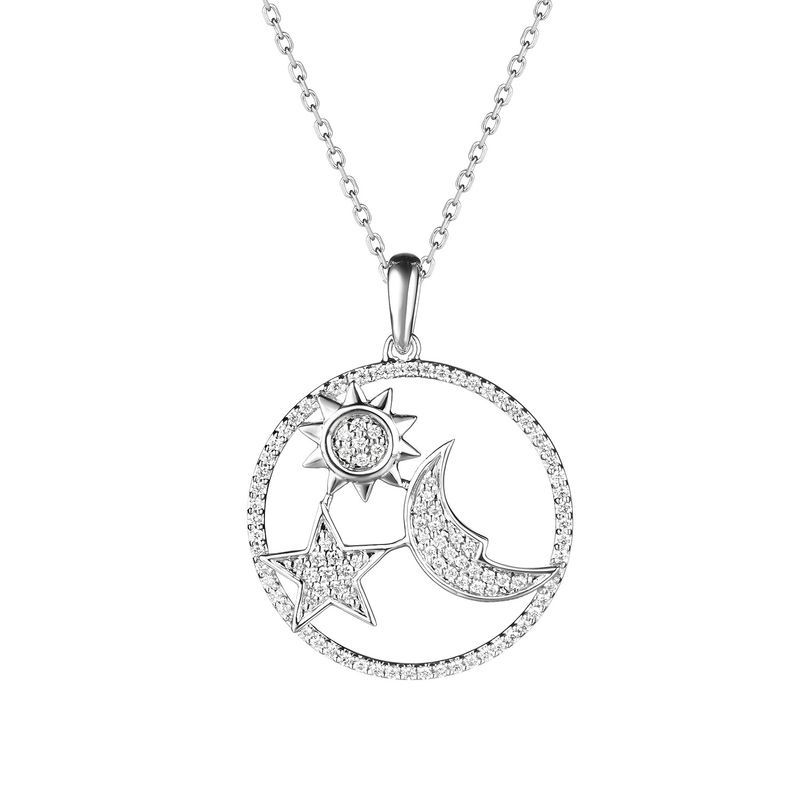 14K White Gold Natural Diamond  Pendant MZ9129 Natural Diamond
