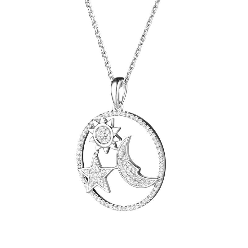 14K White Gold Natural Diamond  Pendant MZ9129 Natural Diamond