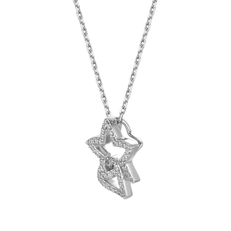 14K White Gold Natural Diamond  Pendant Necklace MZ61226 Natural Diamond