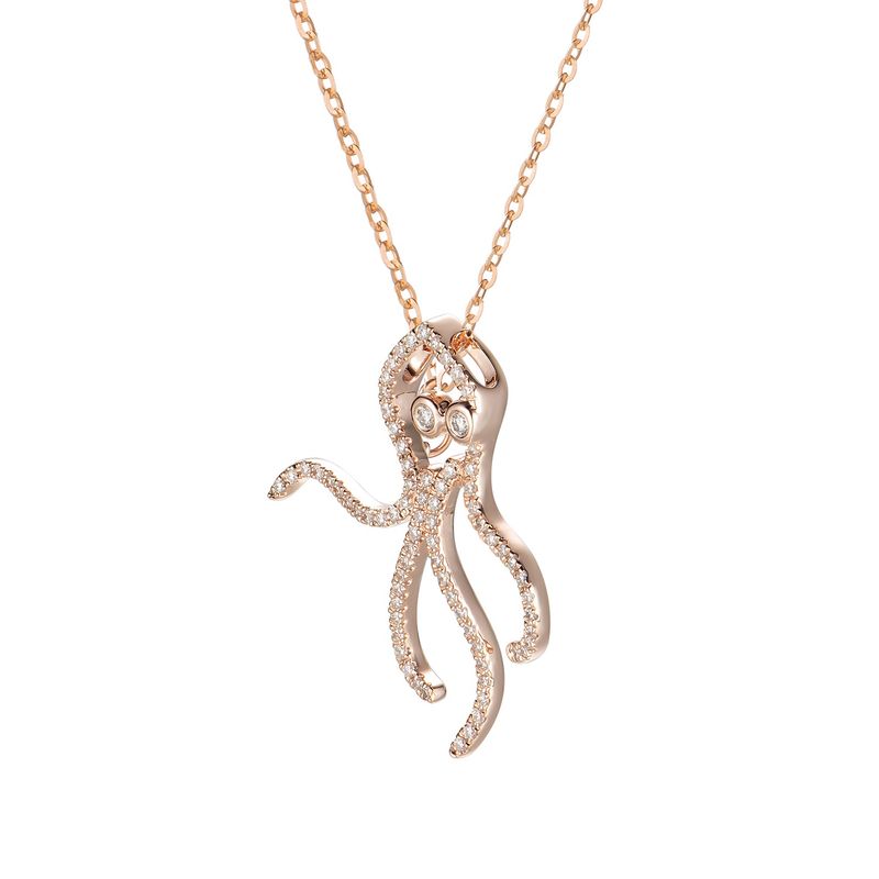 14K Rose Gold Natural Diamond  Pendant MZ61221