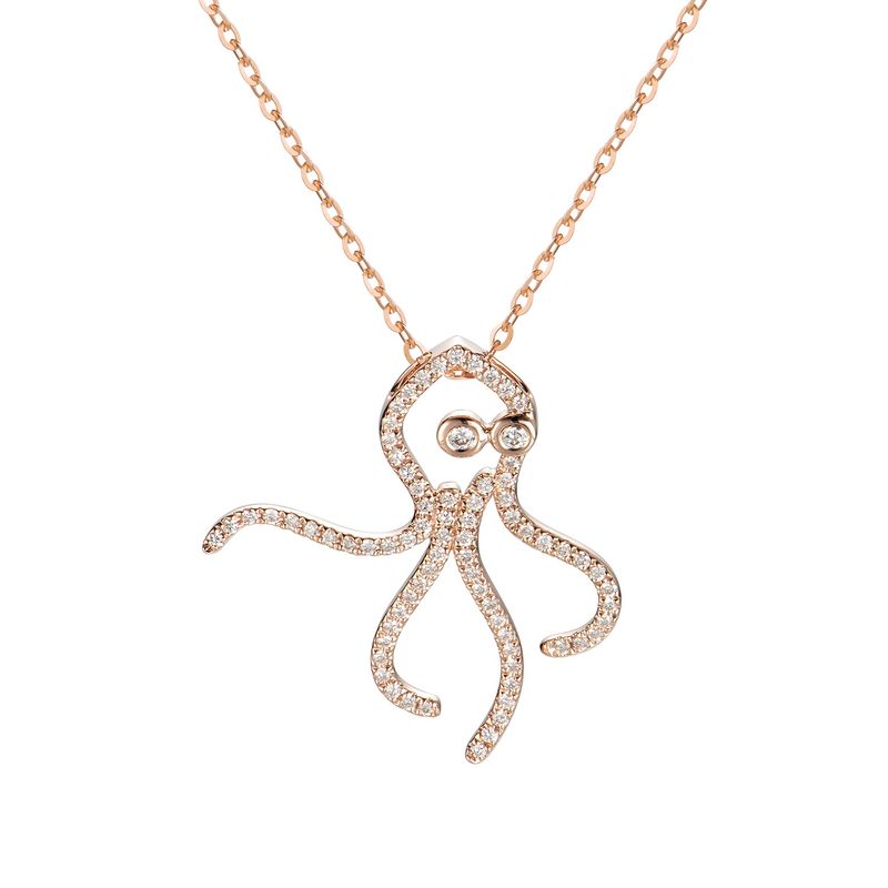 14K Rose Gold Natural Diamond  Pendant MZ61221