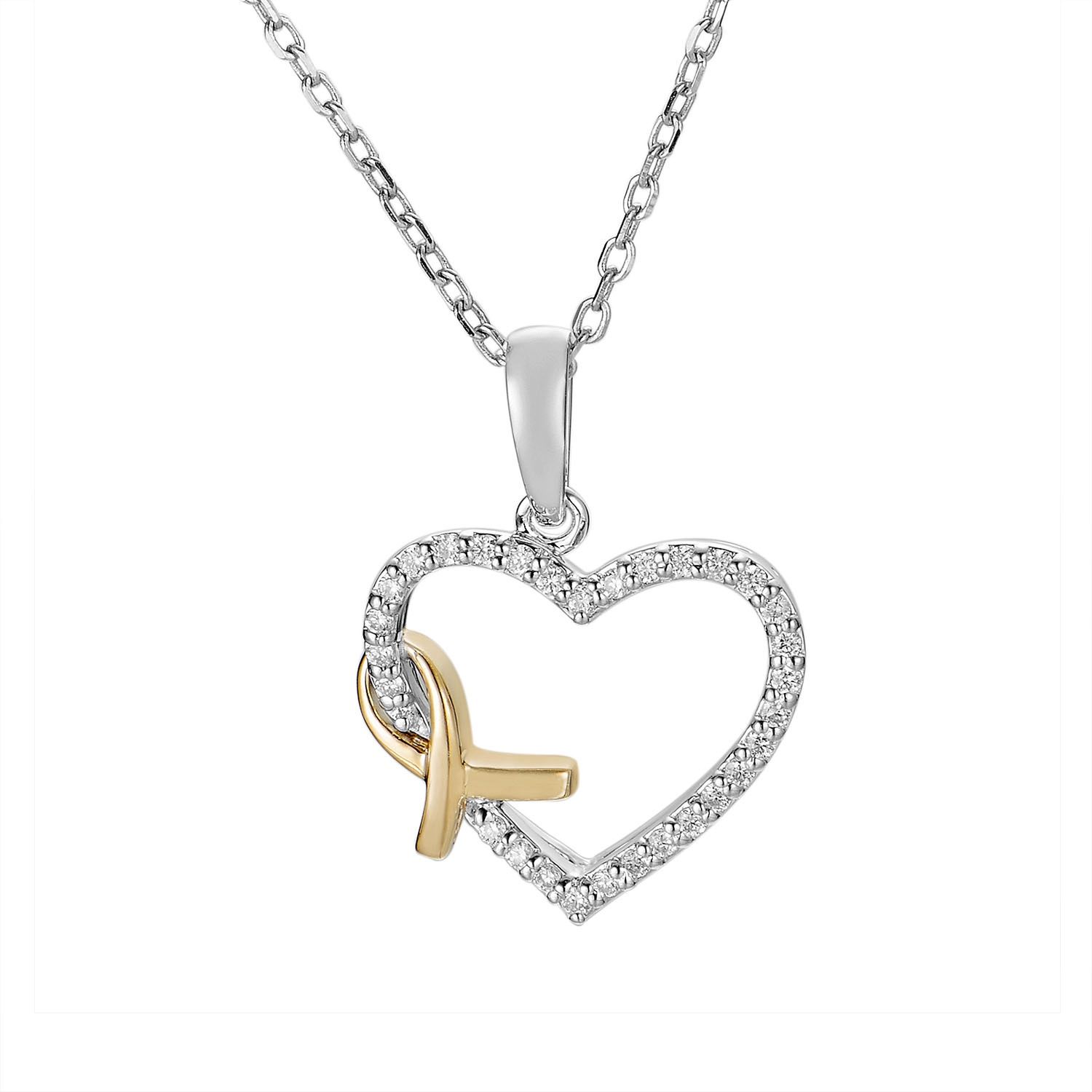 14K Yellow Gold 14K White Gold Natural Diamond  Pendant MZ7898 Natural Diamond