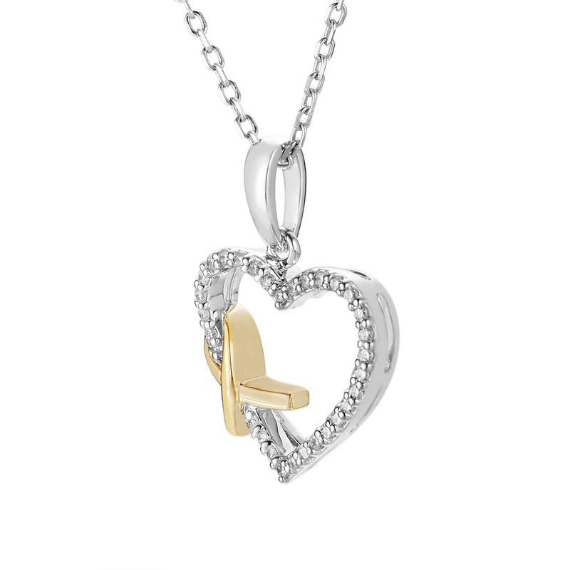 14K Yellow Gold 14K White Gold Natural Diamond  Pendant MZ7898 Natural Diamond