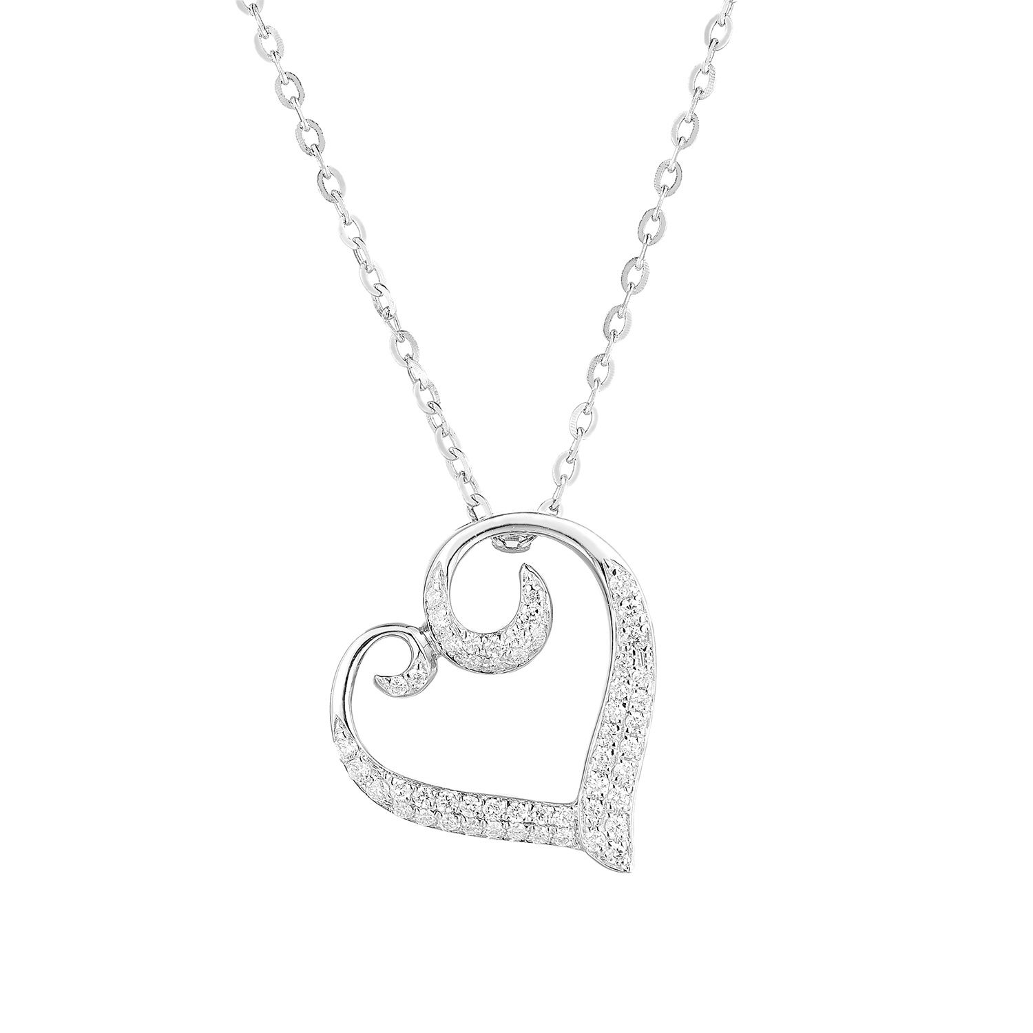 14K White Gold Natural Diamond  Pendant MZ9778 Natural Diamond