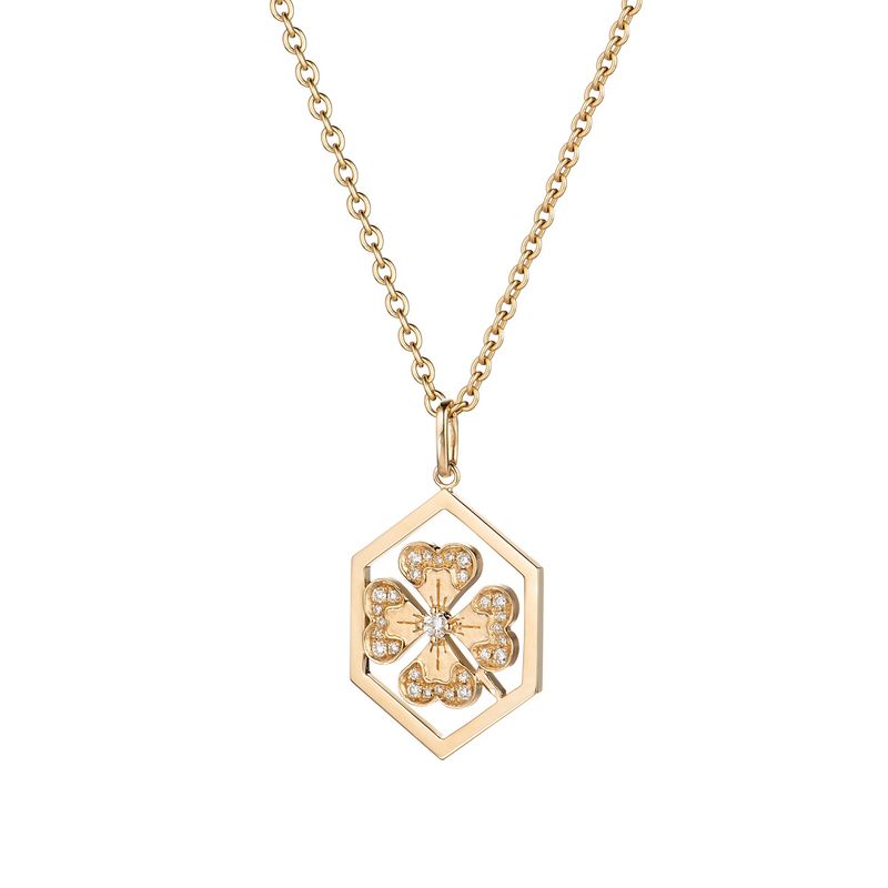 14K Yellow Gold Natural Diamond  Pendant MZ5994 Natural Diamond