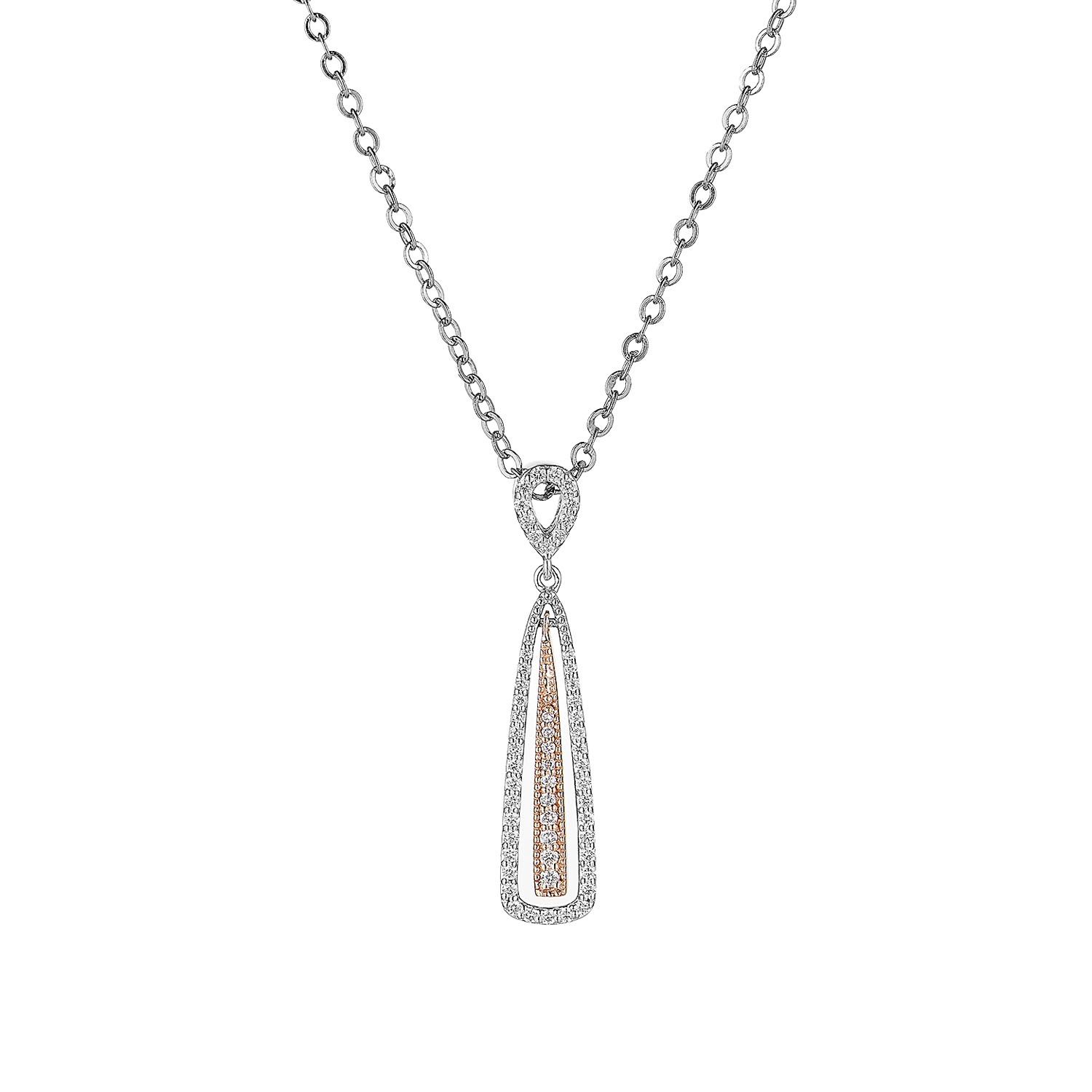 14K White Gold 14K Rose Gold Natural Diamond  Pendant MZ61237 Natural Diamond