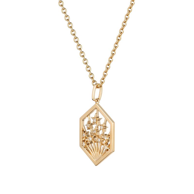 14K Yellow Gold Natural Diamond  Pendant MZ5997 Natural Diamond