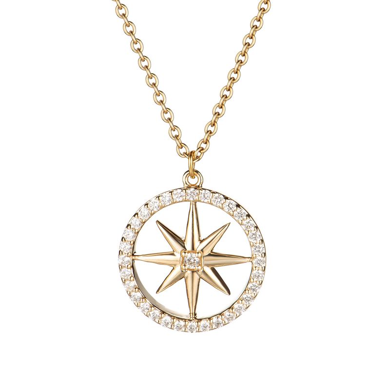 14K Yellow Gold Natural Diamond  Pendant MZ61125 Natural Diamond