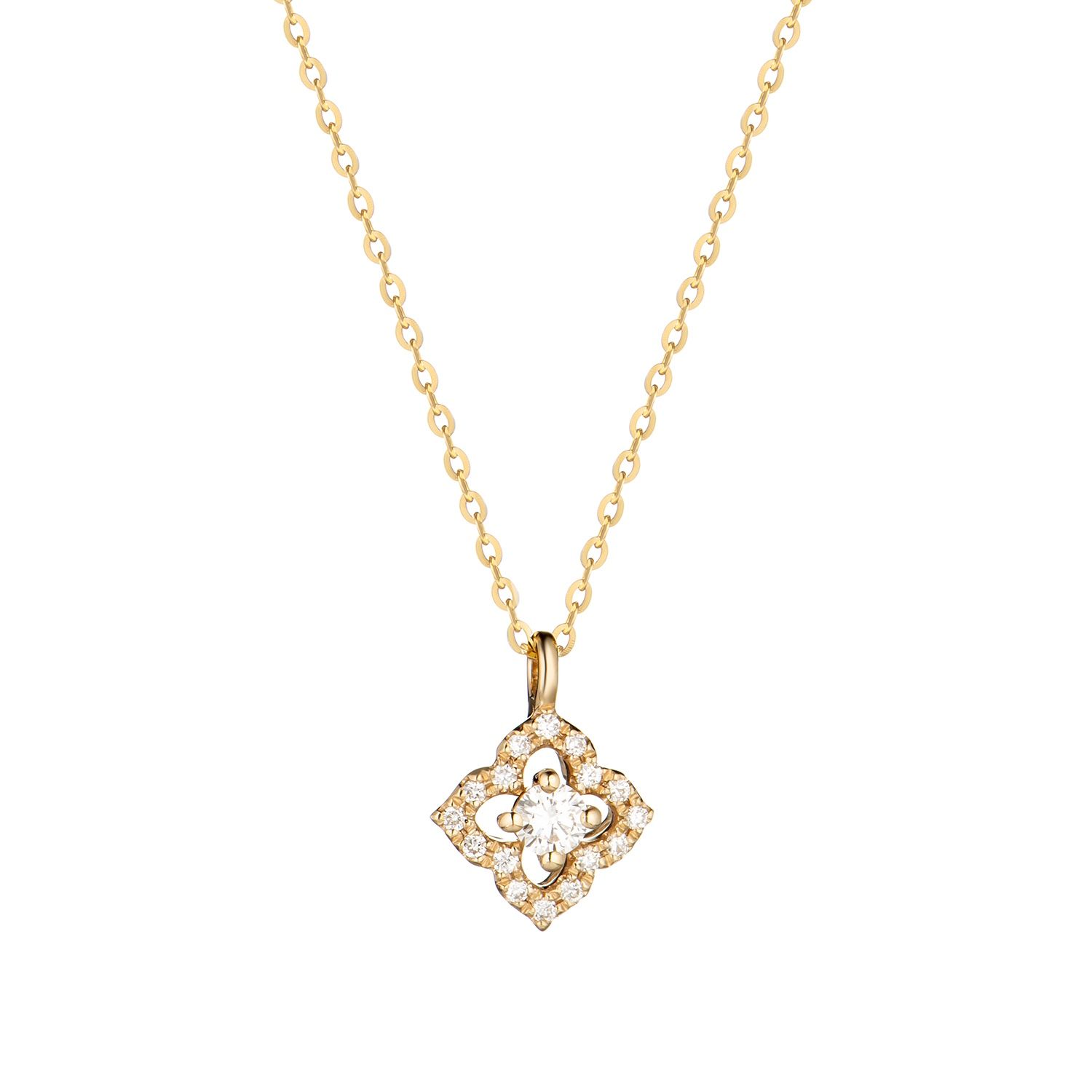 14K Yellow Gold Natural Diamond  Natural Diamond Pendant MZ7608
