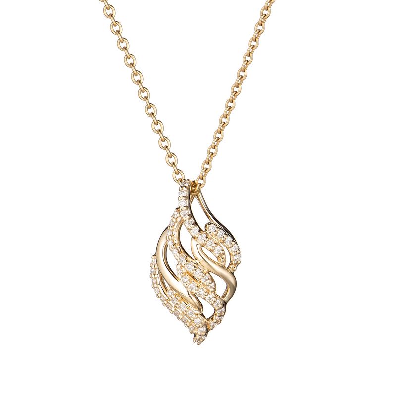 14K Yellow Gold Natural Diamond  Pendant MZ61055 Natural Diamond