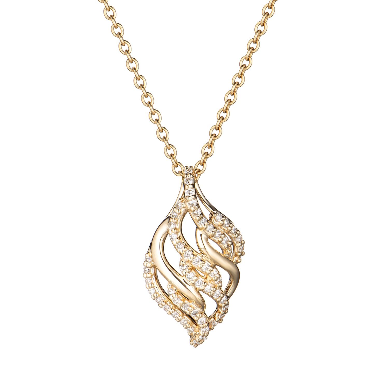 14K Yellow Gold Natural Diamond  Pendant MZ61055 Natural Diamond