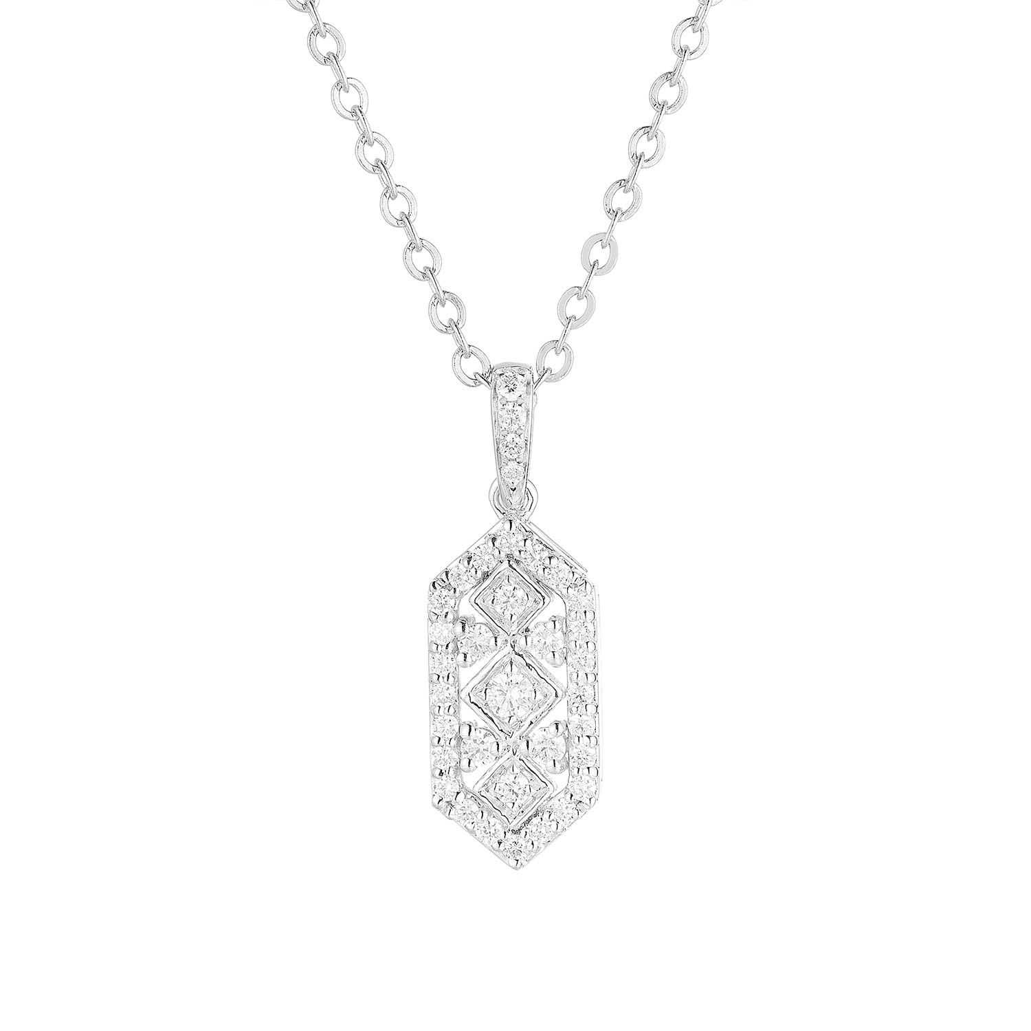 14K White Gold Natural Diamond  Pendant MZ9764 Natural Diamond