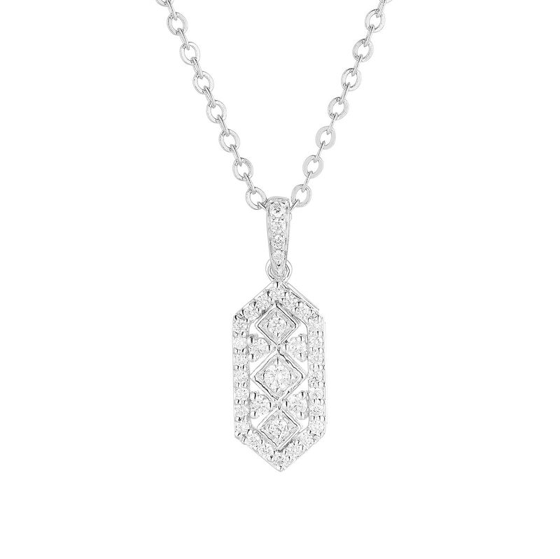 14K White Gold Natural Diamond  Pendant MZ9764 Natural Diamond