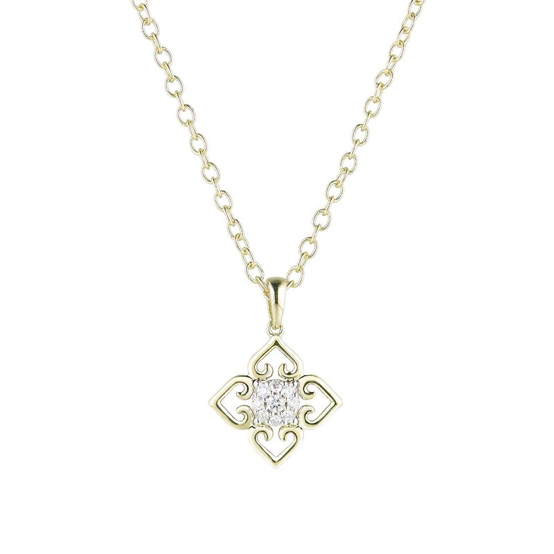 14K Yellow Gold 14K White Gold Natural Diamond Pendant MZ61712
