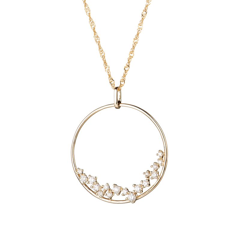 14K Yellow Gold Natural Diamond  Pendant MZ6990 Natural Diamond