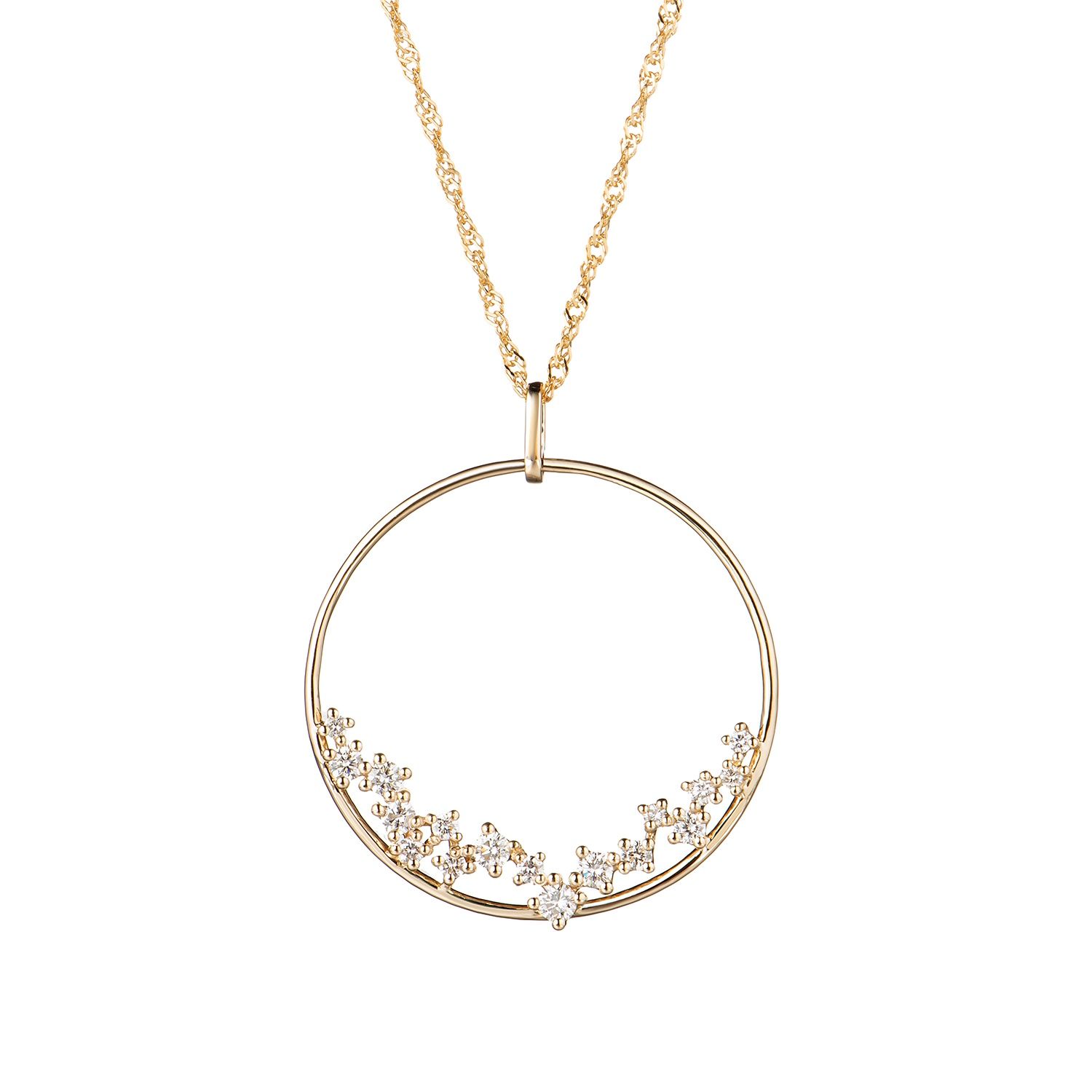14K Yellow Gold Natural Diamond  Pendant MZ6990 Natural Diamond