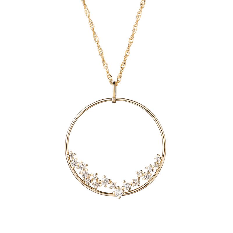 14K Yellow Gold Natural Diamond  Pendant MZ6990 Natural Diamond