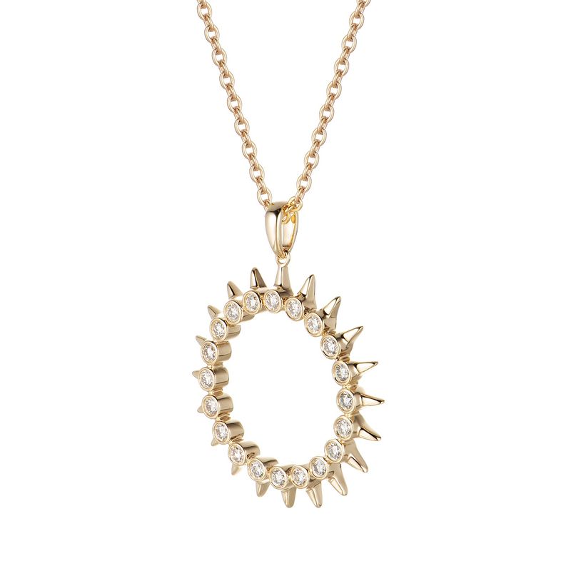 14K Yellow Gold Natural Diamond  Pendant MZ9255