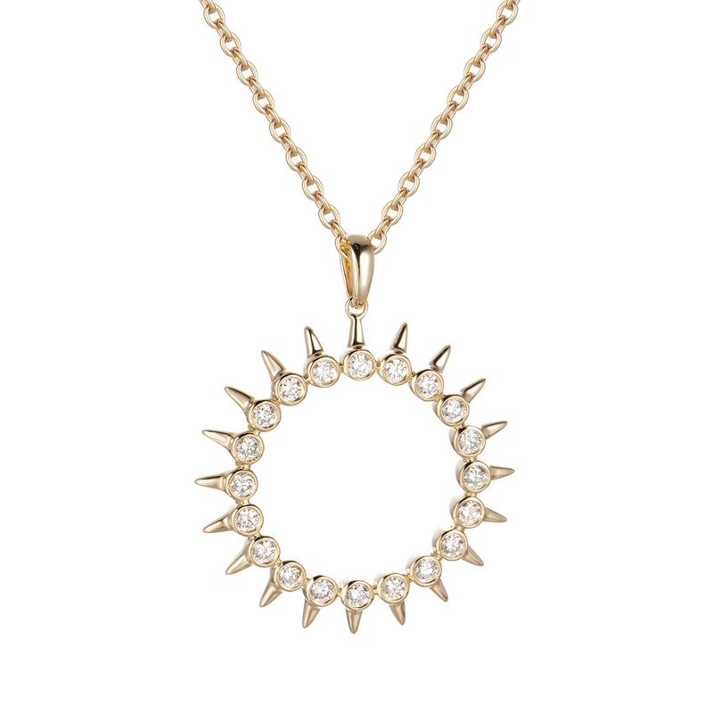 14K Yellow Gold Natural Diamond  Pendant MZ9255