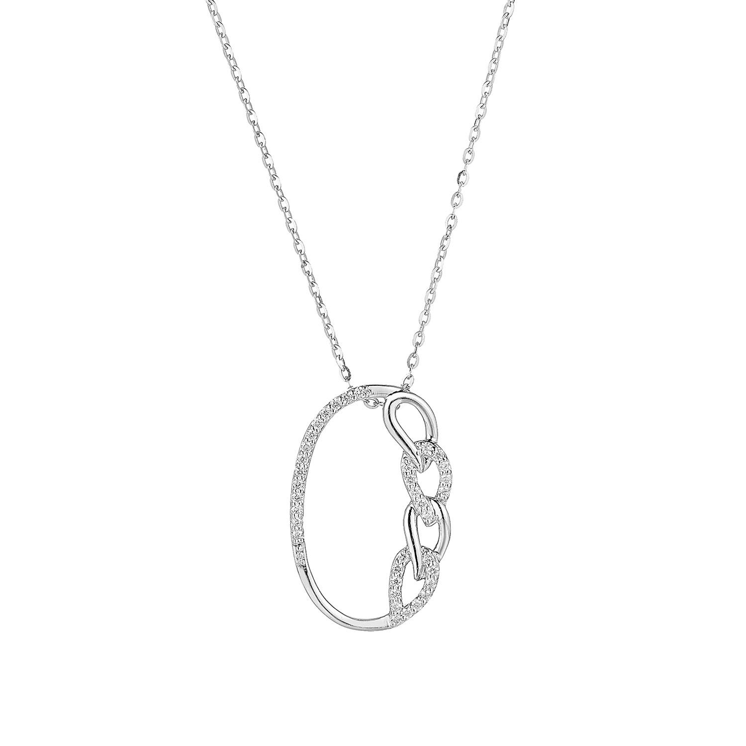 14K White Gold Natural Diamond  Pendant MZ9487 Natural Diamond