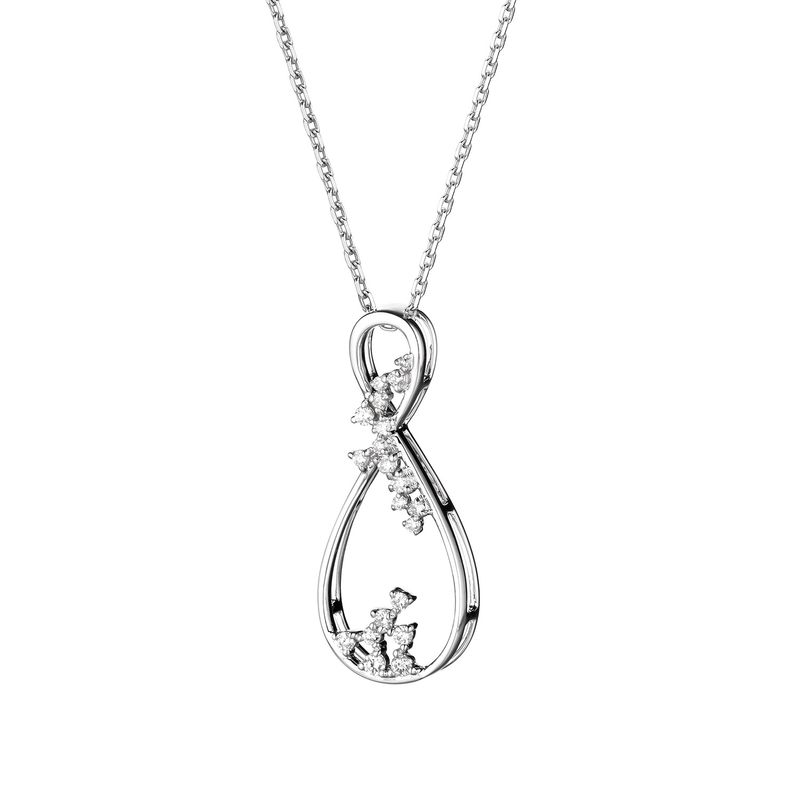 14K White Gold Natural Diamond  Pendant MZ9158 Natural Diamond