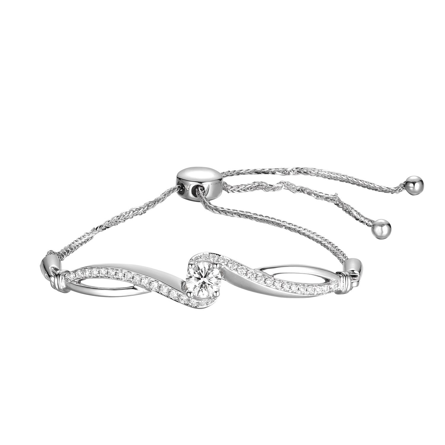 14K White Gold Natural Diamond  Bracelet MZ9209