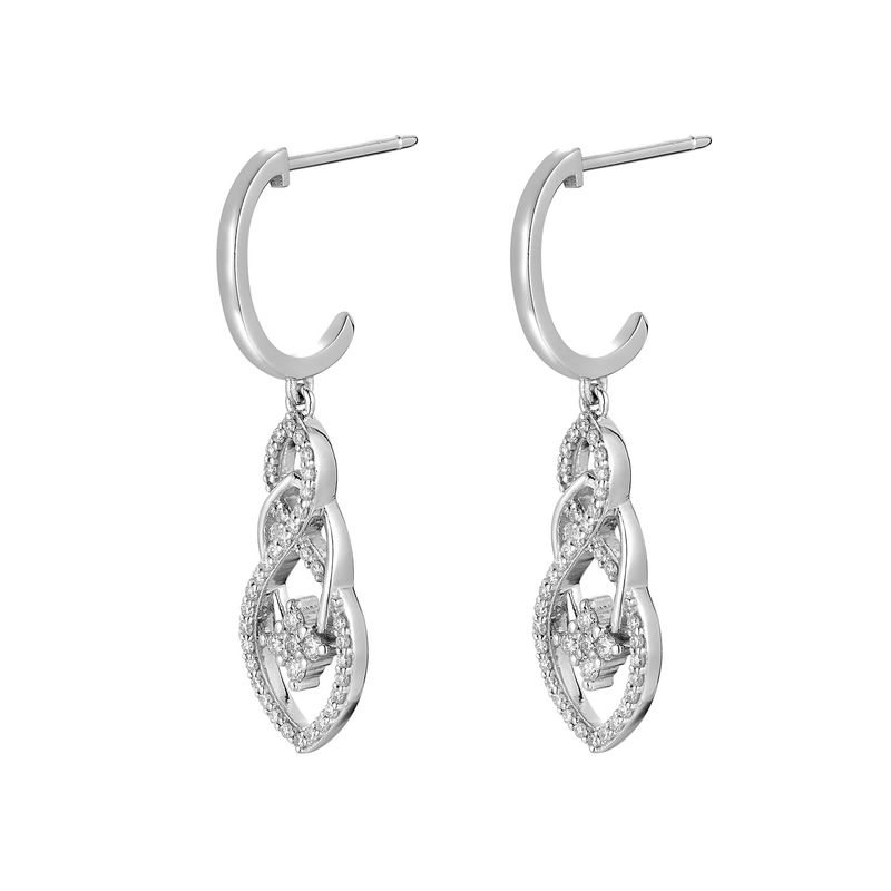 14K White Gold Round Natural Diamond  Earring  MZ10077