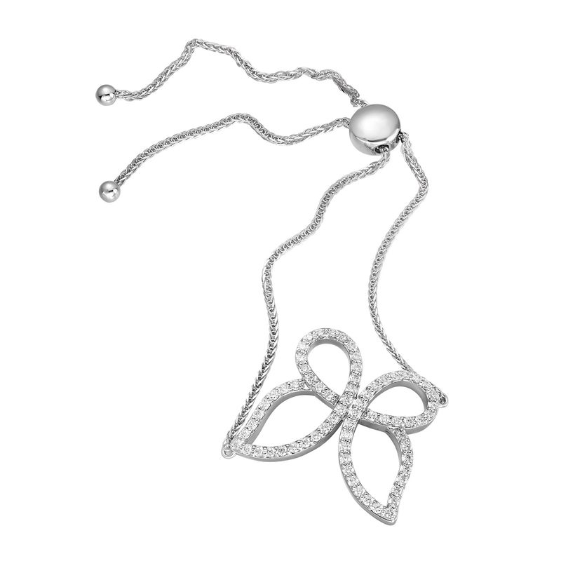 14K White Gold Natural Diamond  Butterfly Bracelet MZ9206