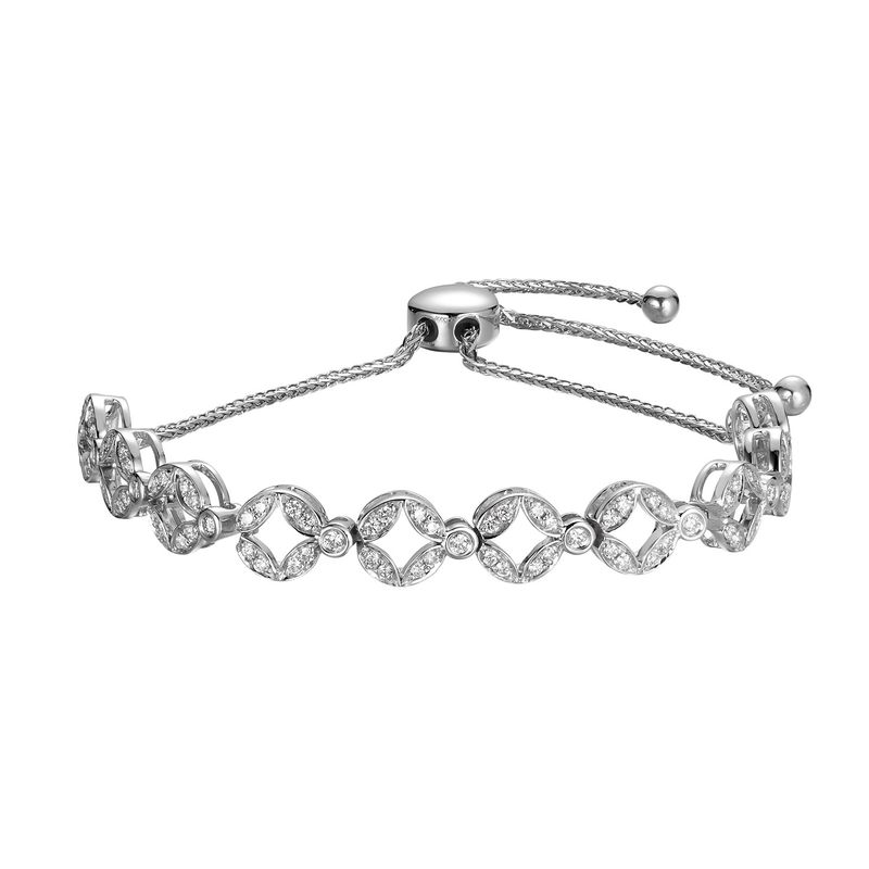 14K White Gold Natural Diamond  Bracelet MZ7814