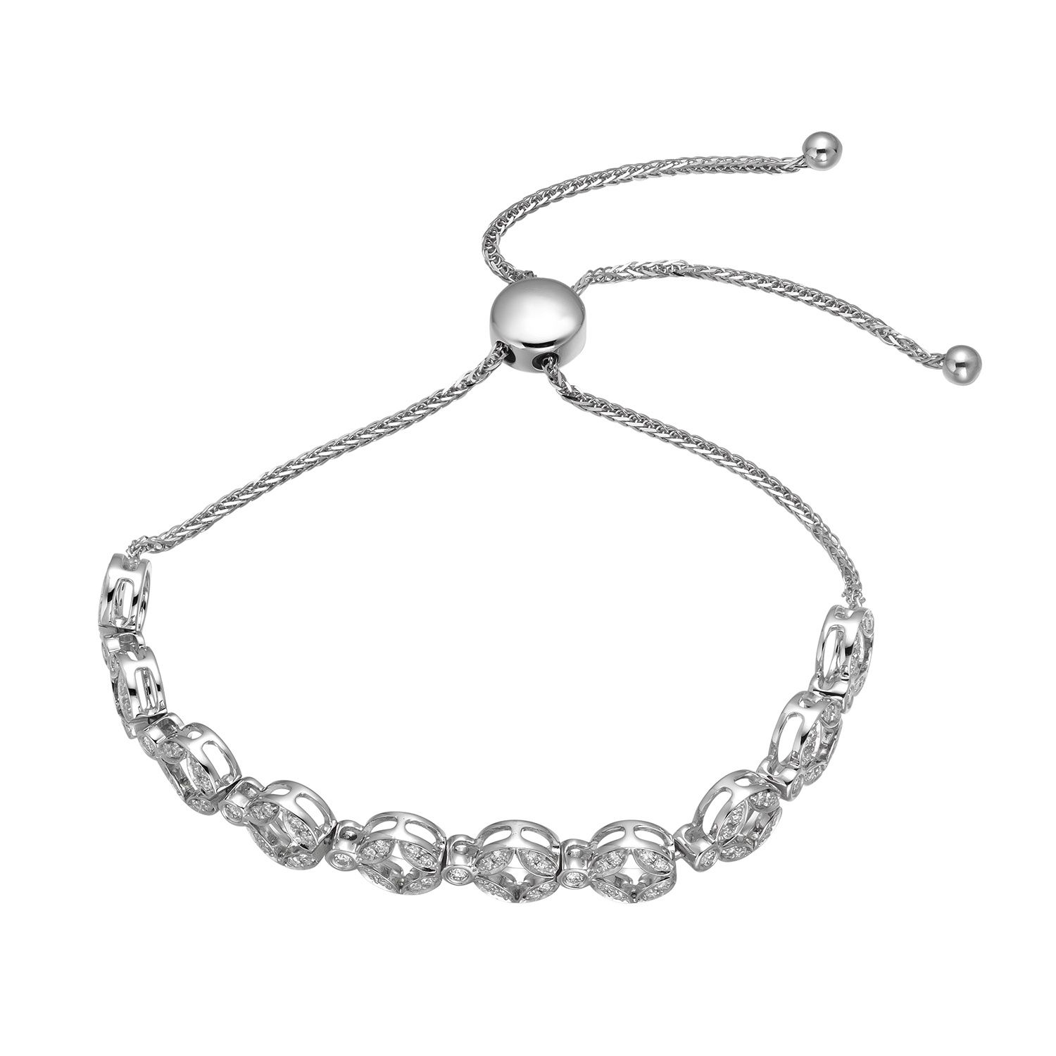 14K White Gold Natural Diamond  Bracelet MZ7814