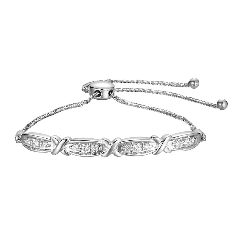 14K White Gold Natural Diamond  Bracelet MZ9204
