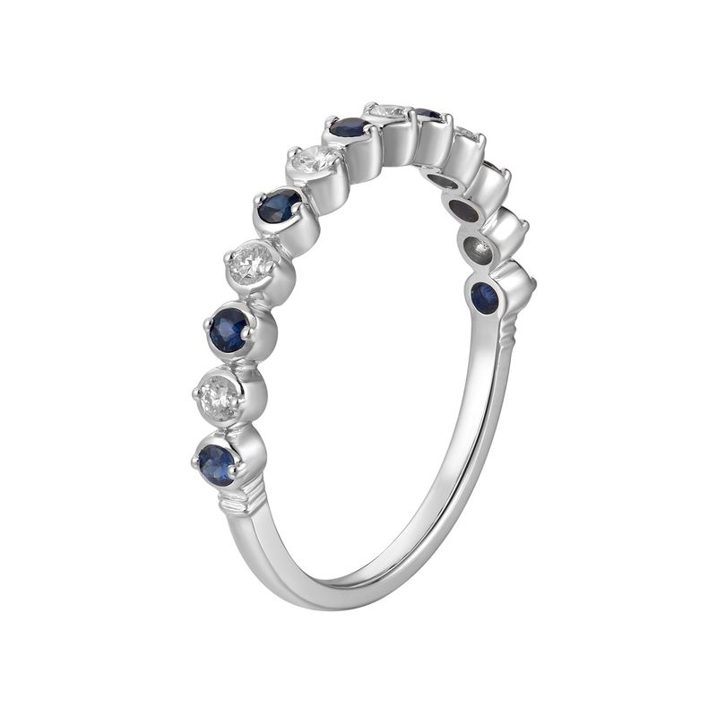 14K White/Yellow Gold Natural Diamond Color Gem Wedding Band MZ1540
