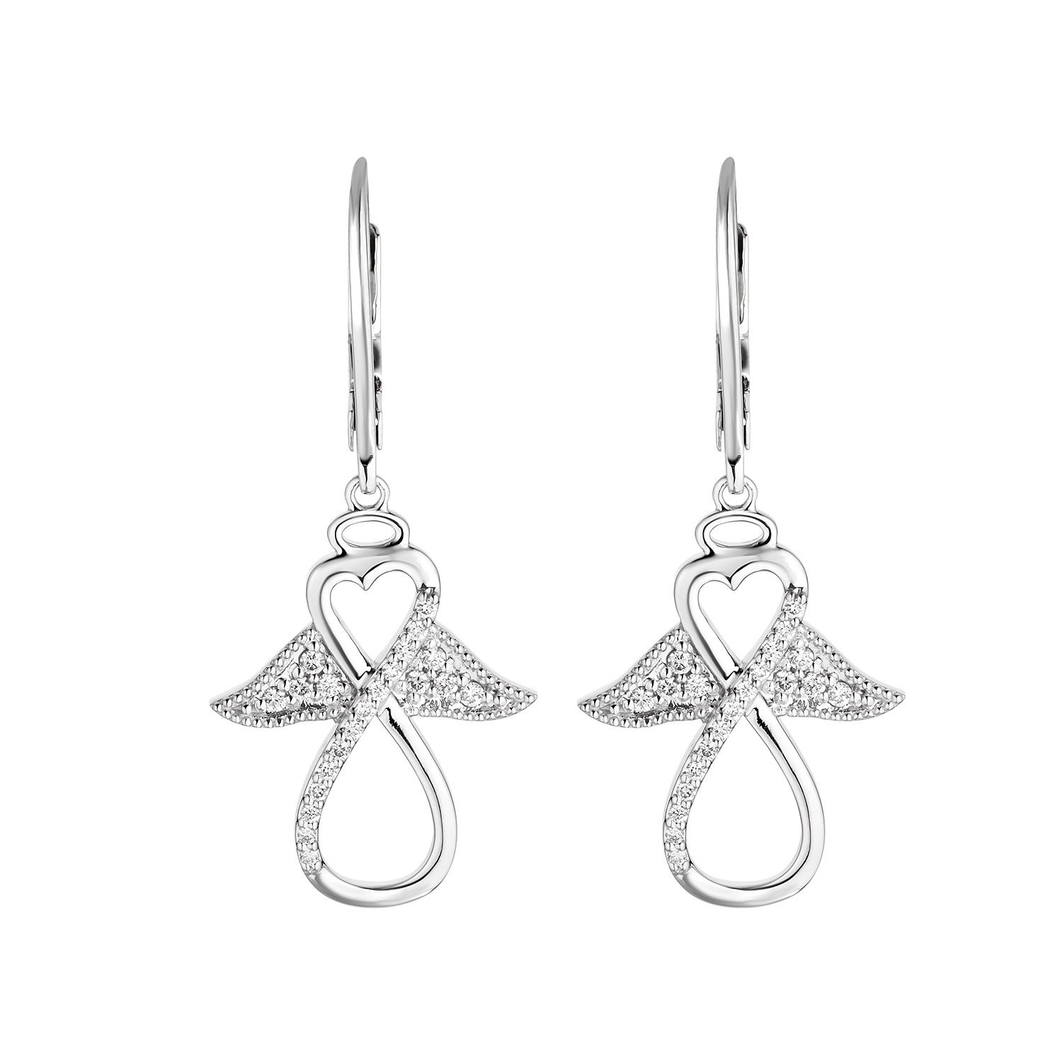 14K White Gold Natural Diamond  Earrings Natural Diamond MZ9005