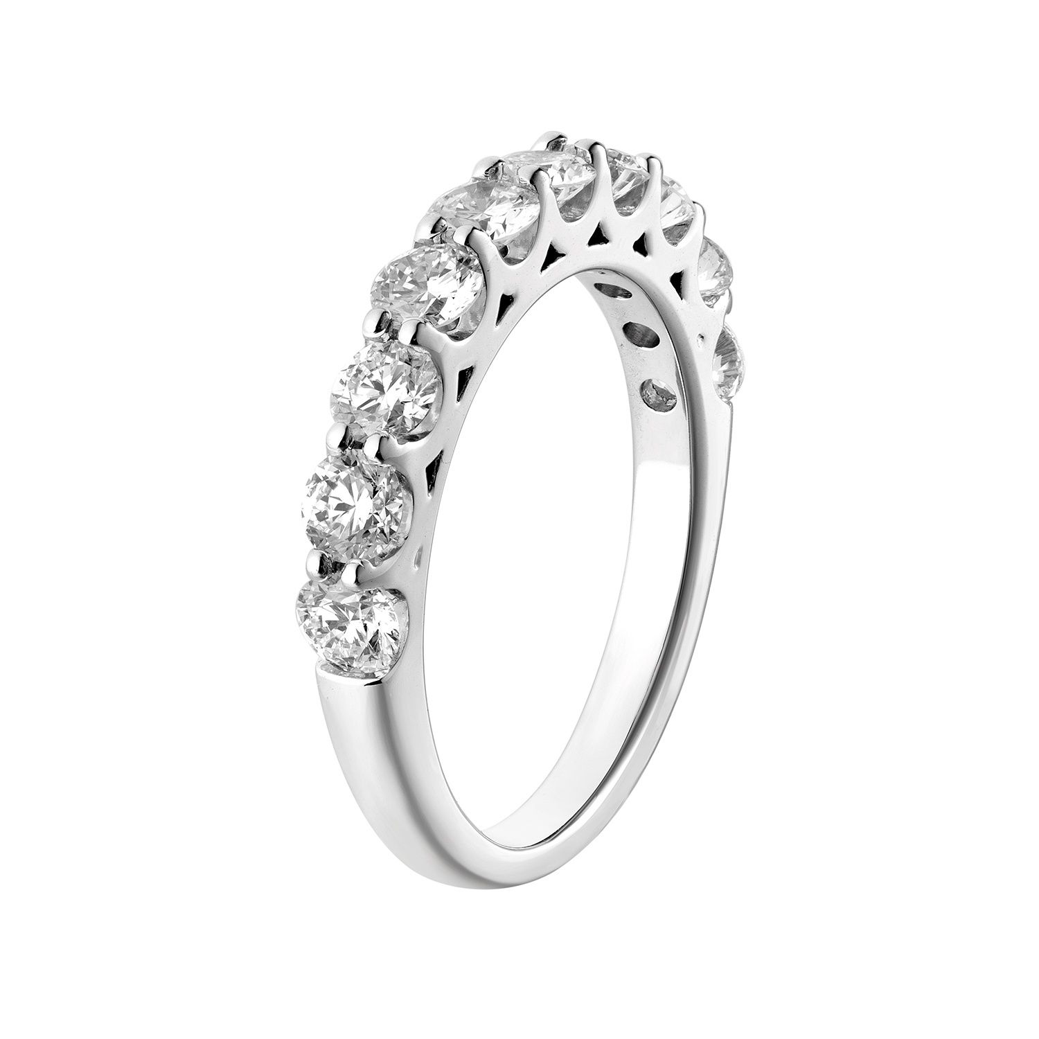 14K White Gold Round Natural Diamond  Wedding Band MZ7329 Natural Diamond