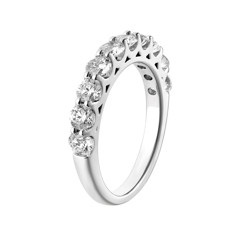 14K White Gold Round Natural Diamond  Wedding Band MZ7329 Natural Diamond