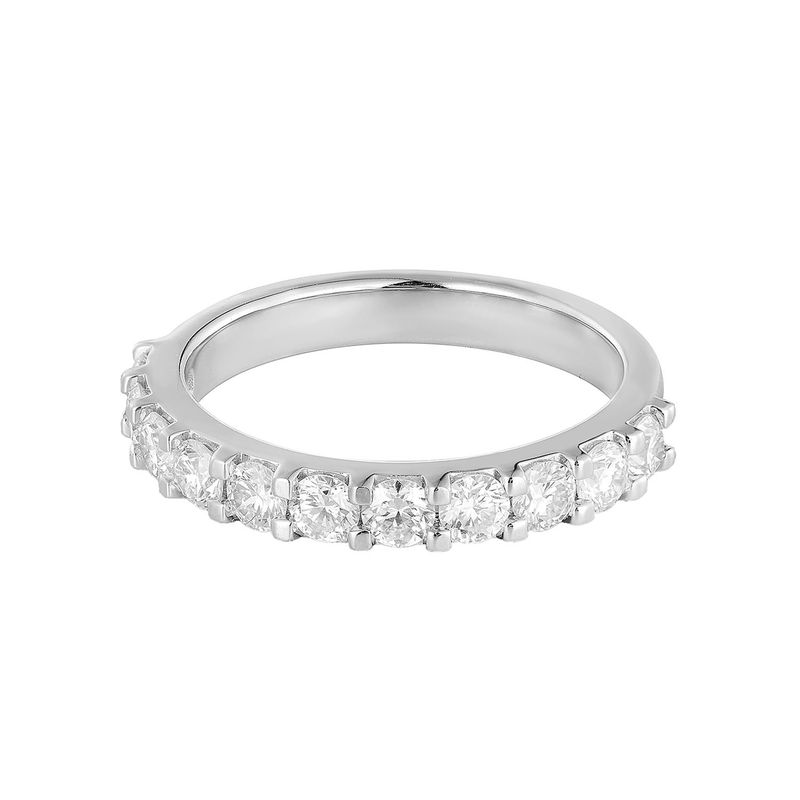 14K White Round Natural Diamond  Wedding Band MZ11137